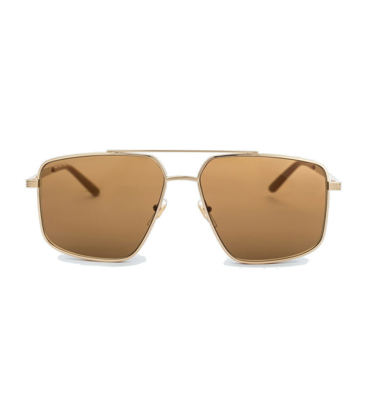 Photo: Gucci - Metal aviator sunglasses