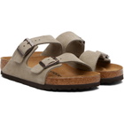 Birkenstock Taupe Regular Arizona Soft Footbed Suede Leather Sandals