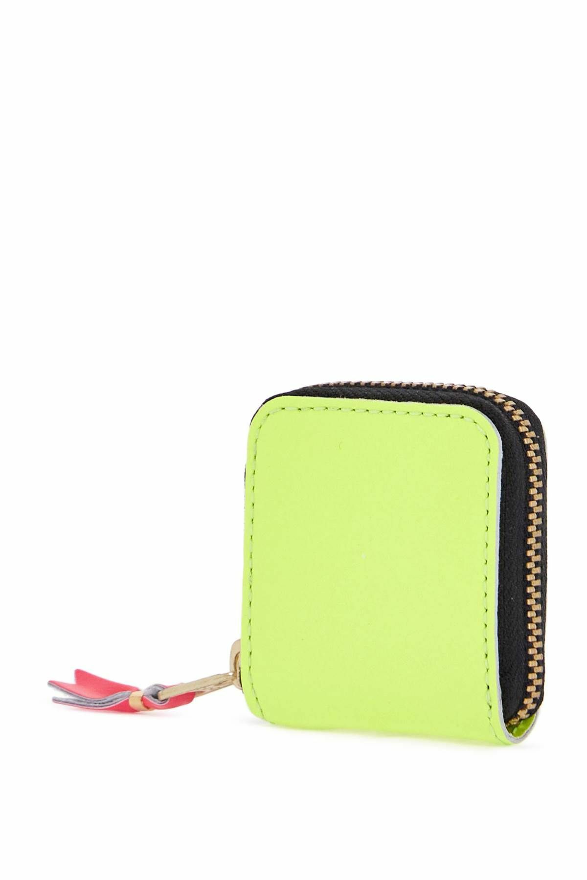 COMME DES GARCONS WALLET compact wallet super fluo yellow in goat leather with zip Yellow