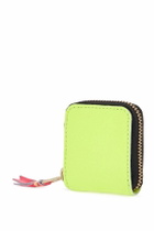 COMME DES GARCONS WALLET compact wallet super fluo yellow in goat leather with zip Yellow