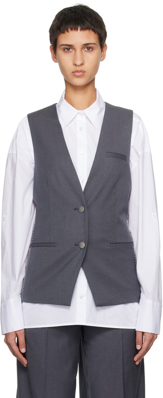 Photo: REMAIN Birger Christensen Gray Two-Color Vest