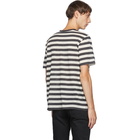 Saint Laurent Beige Striped Monogramme T-Shirt