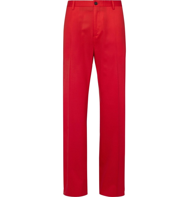 Photo: Versace - Red Stretch-Wool Twill Suit Trousers - Red