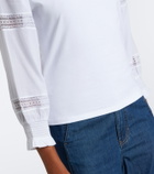 Veronica Beard Bellamie lace-trimmed cotton-blend top