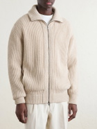 Altea - Ribbed Virgin Wool Cardigan - Neutrals