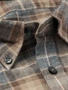 Incotex - Button-Down Collar Checked Cotton-Flannel Shirt - Blue