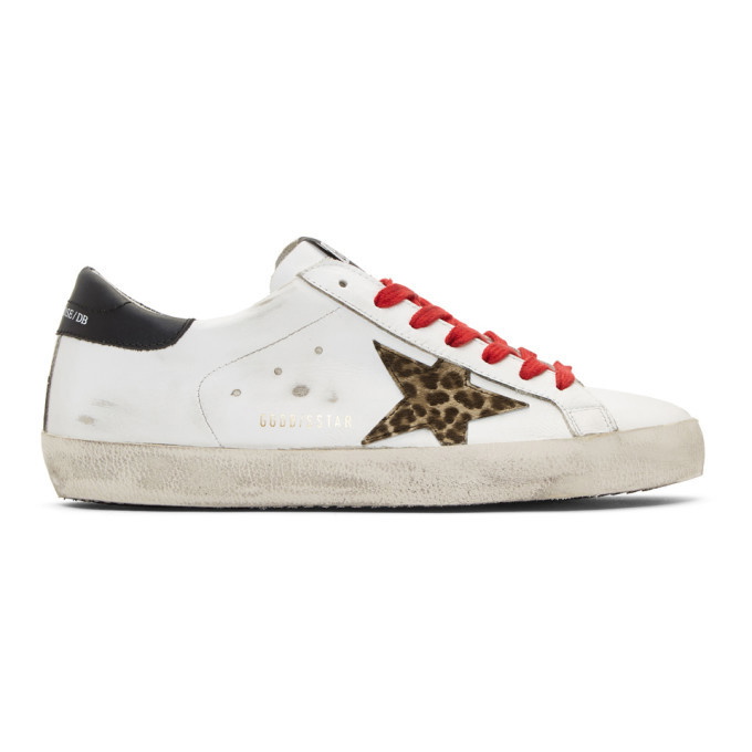 Photo: Golden Goose White and Black Leopard Superstar Sneakers