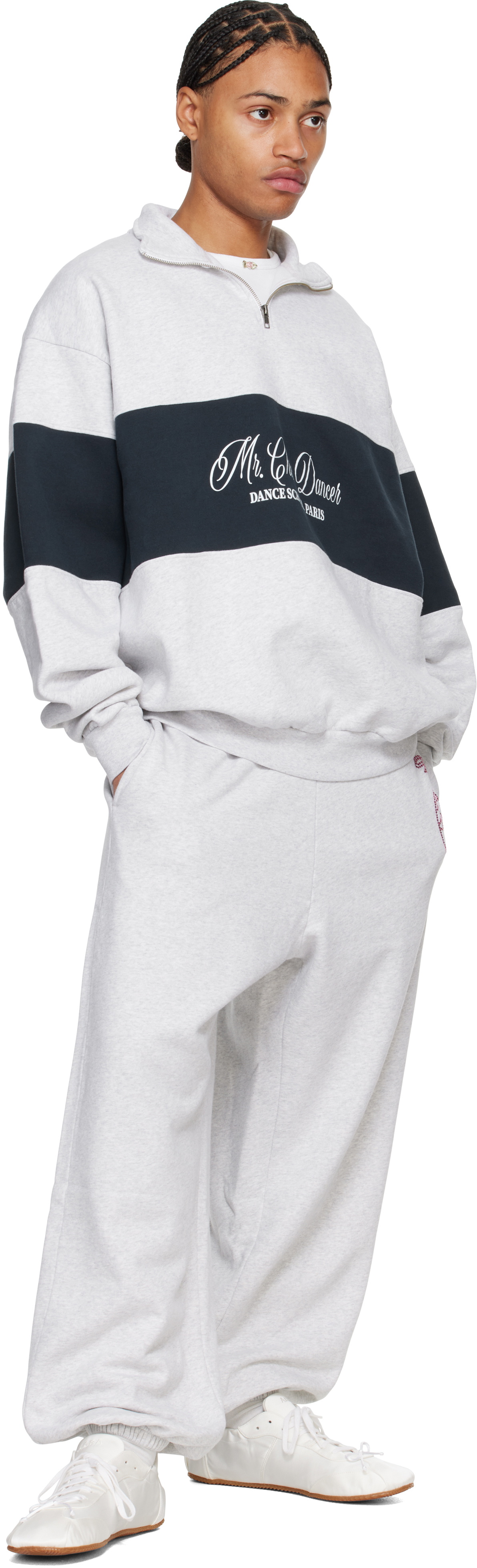 ABRA Gray & Navy School Zipped Sweatshirt