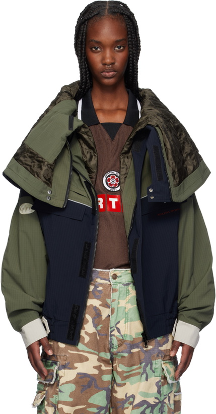 Photo: Martine Rose Khaki & Navy Reverse Sports Jacket