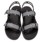 Burberry Black and White Check Webb Sandals