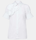 Erdem Floral-appliqué cotton shirt