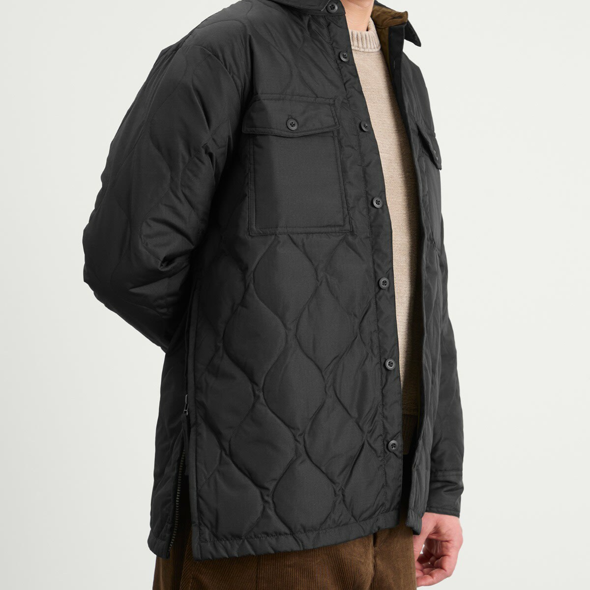 Taion Men's Zip Over Shirt in Black