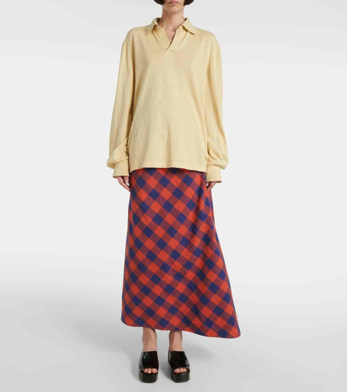The Row Jovani silk polo sweater