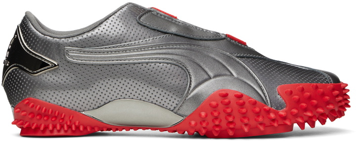 Photo: Ottolinger Silver & Red Puma Edition Mostro Lo Sneakers