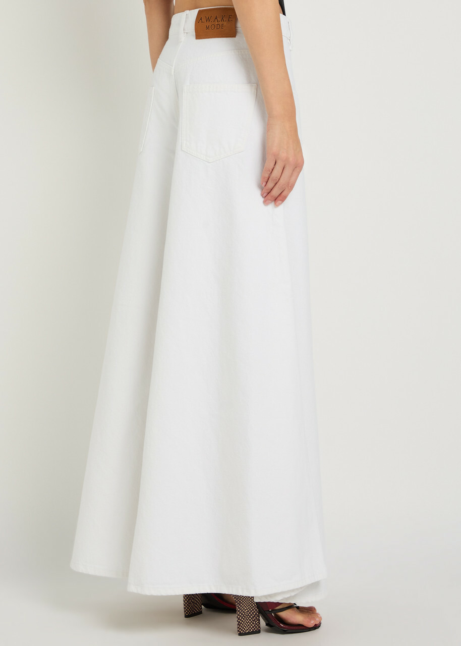 A.W.A.K.E Mode Mirrored Effect Wide-leg Denim Jeans White