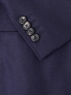Canali - Kei Double-Breasted Wool and Silk-Blend Blazer - Blue