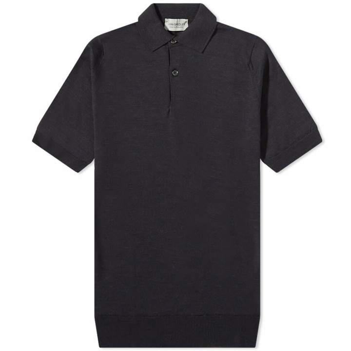 Photo: John Smedley Men's Merino Knit Polo Shirt in Hepburn Smoke