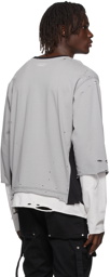 C2H4 Black & Grey Distressed Layered T-Shirt
