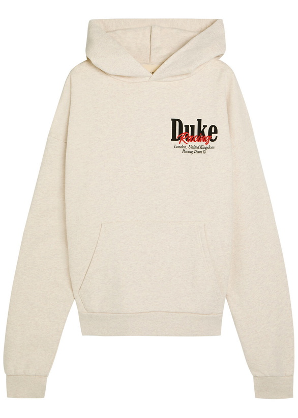 Photo: Duke And Dexter World Championship Printed Hooded Cotton Sweatshirt Off White