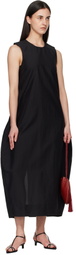 Róhe Black Hourglass Linen Silk Midi Dress