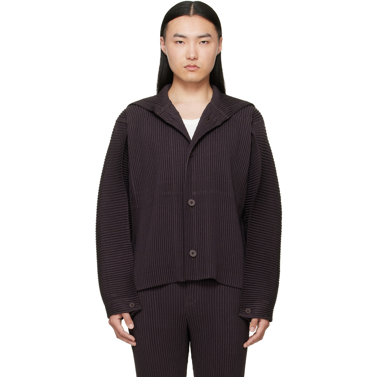 HOMME PLISSÉ ISSEY MIYAKE Black Kinetic Sculpture Jacket Homme