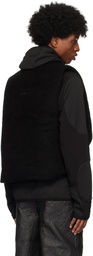 HELIOT EMIL Black Obelis Mohair Down Vest