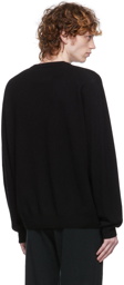 Frenckenberger Black Cashmere R-Neck Sweater