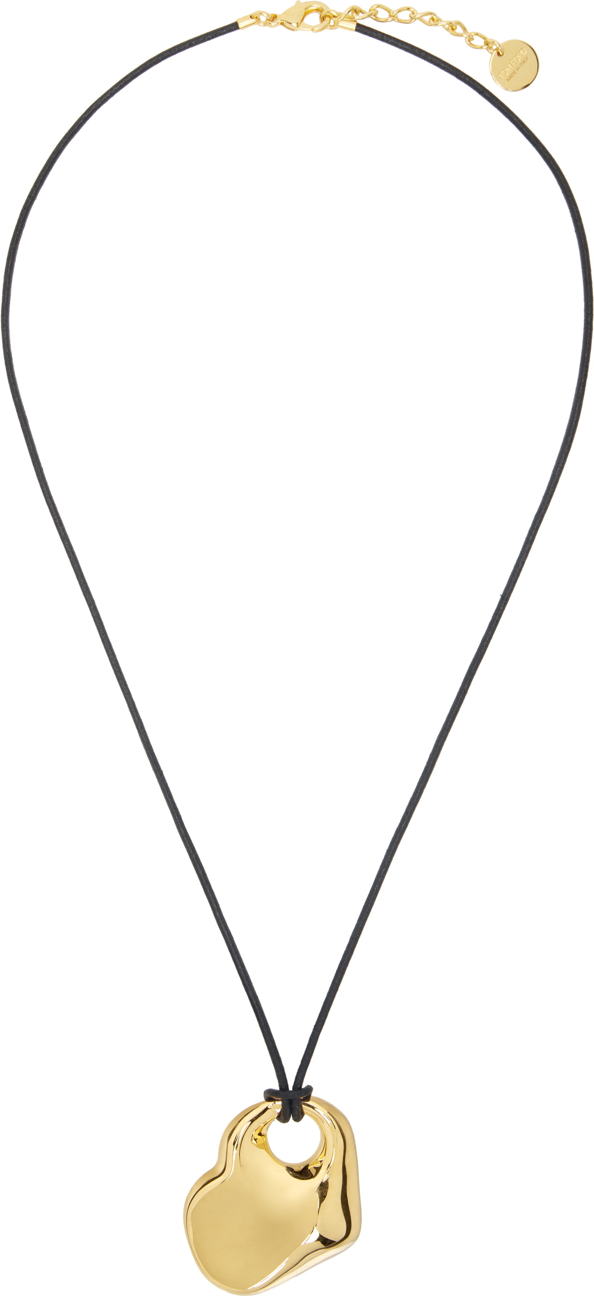 TOM FORD Black Brass & Leather Amor Necklace