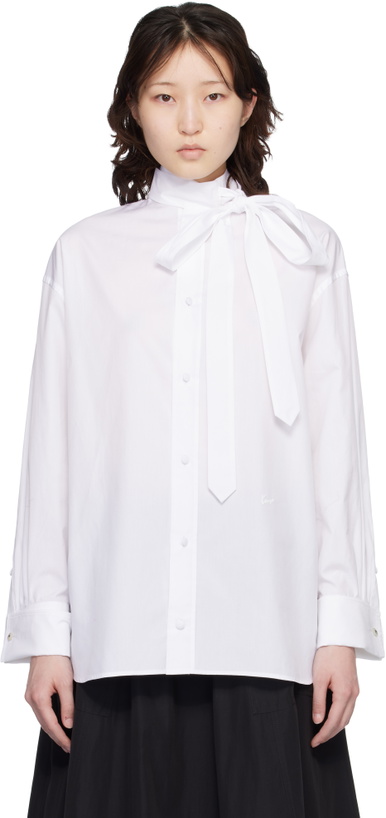 Photo: Kenzo White Kenzo Paris Oversized Bow Shirt