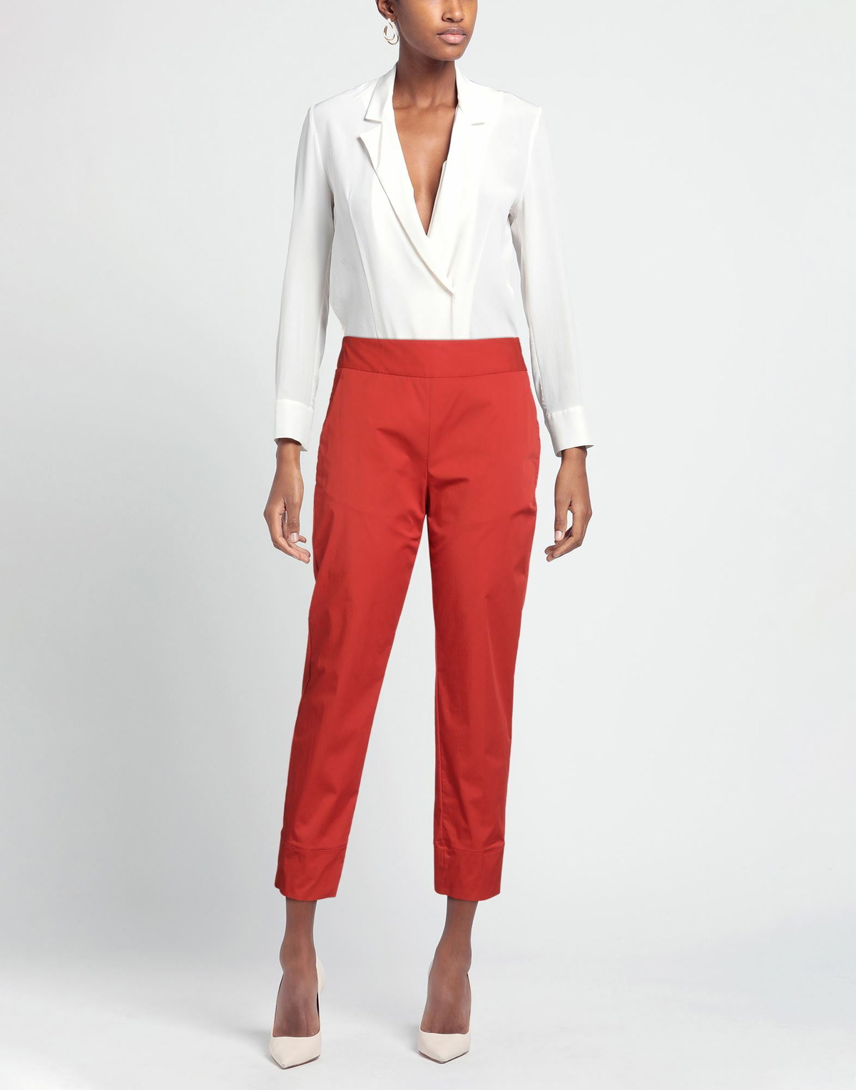 Alessia Santi Womens Pants in Tomato red