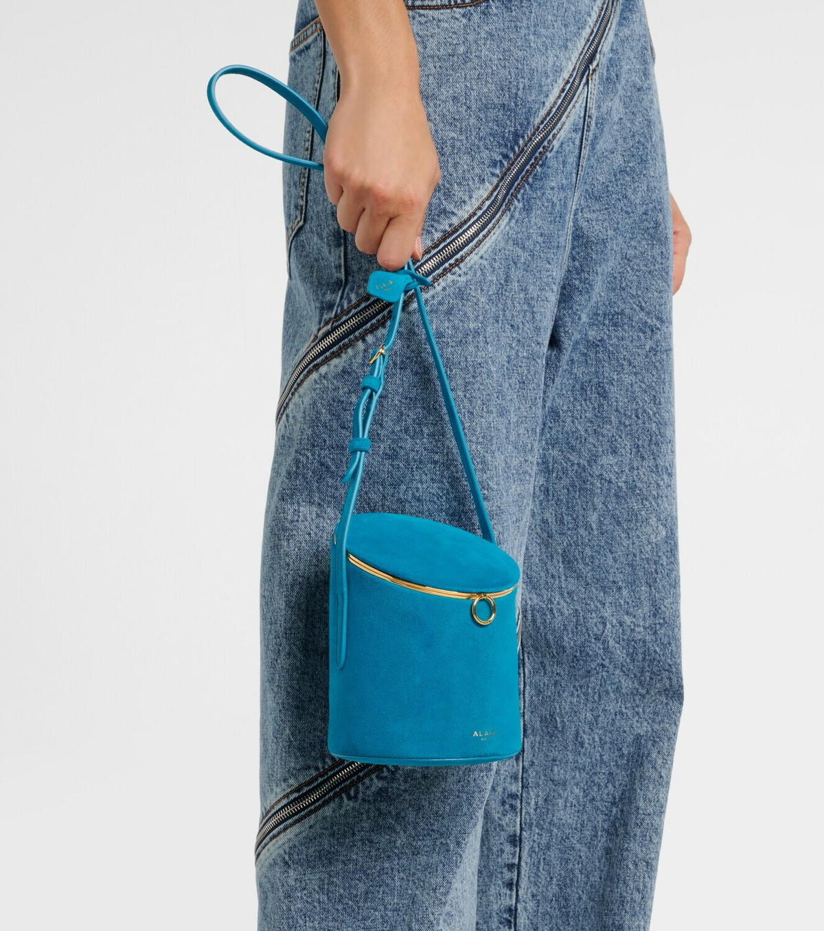 Alaïa La Canette Small suede bucket bag