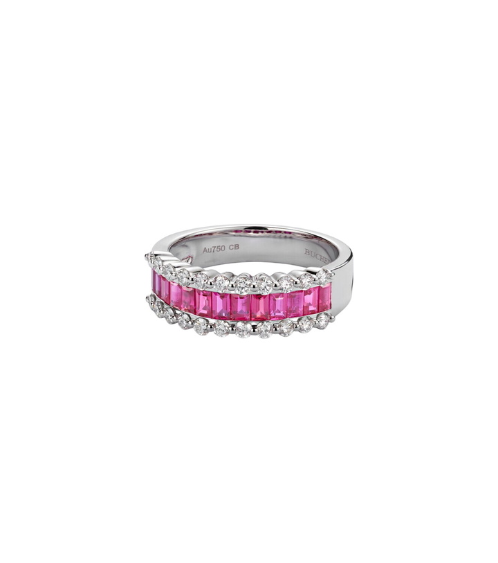 Photo: Bucherer Fine Jewellery Baguette Love 18kt white gold ring with rubies and diamonds