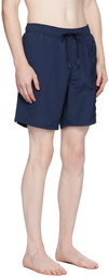 BOSS Navy Embroidered Swim Shorts