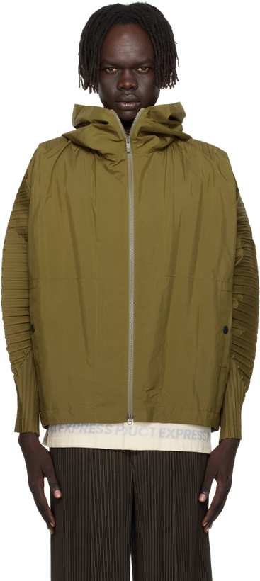 Photo: HOMME PLISSÉ ISSEY MIYAKE Khaki Cascade Jacket