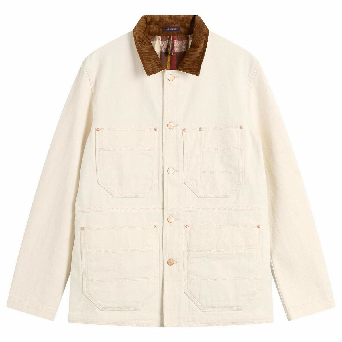Drake's Men's Denim Welder Jacket in Ecru