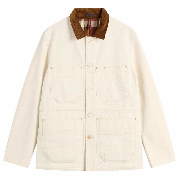 Photo: Drake's Men's Denim Welder Jacket in Ecru