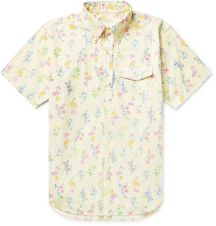 Photo: Engineered Garments - Button-Down Collar Floral-Print Striped Cotton Shirt - Yellow