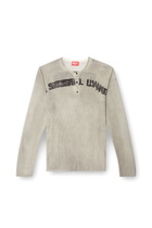 Diesel Dirty-effect Henley jumper in linen - Knitwear - Unisex - To Be Defined