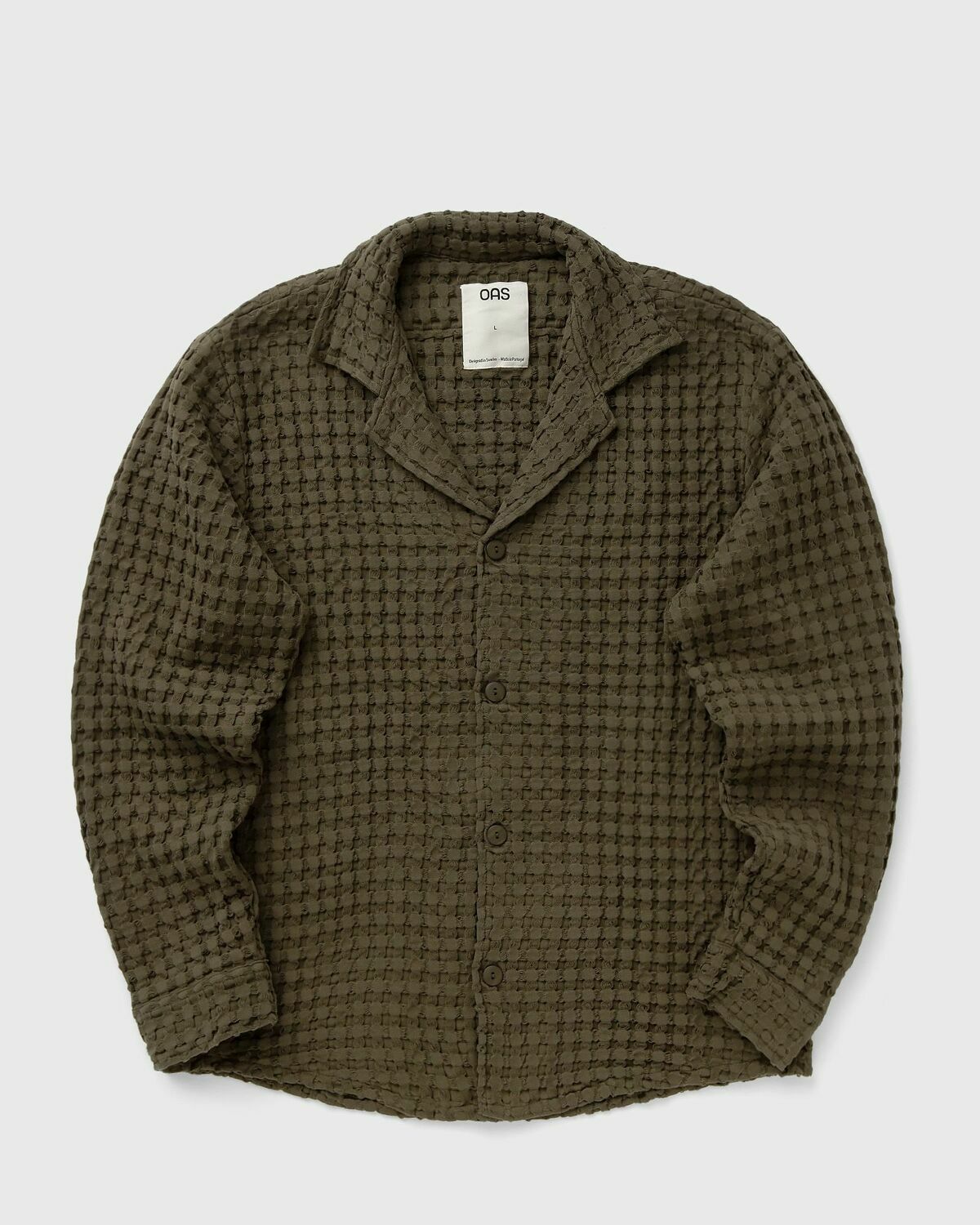 OAS Turtle Waffle Cuba Long Sleeve Green Mens Longsleefe