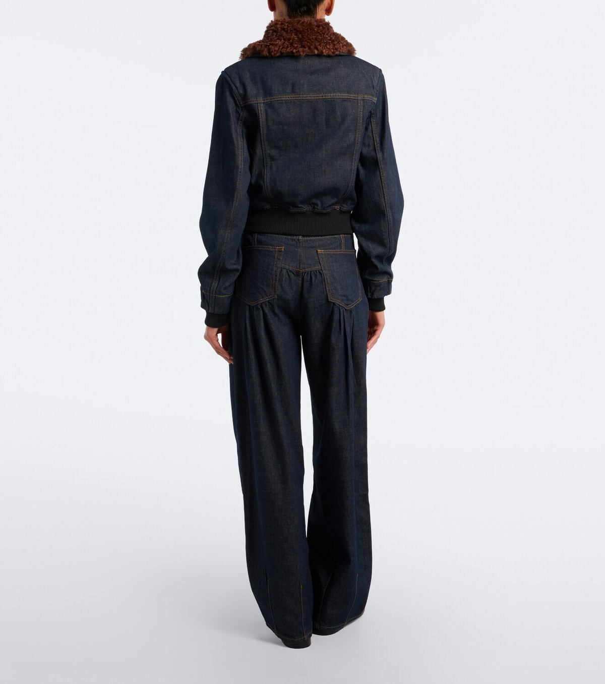 Ganni Gathered barrel-leg jeans