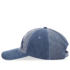 Palm Angels Men's Curved Logo Corduroy Cap in Vintage Black 