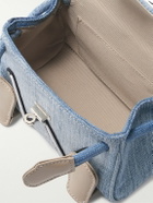 READYMADE - Dr. Woo Monster Cross-Grain Leather-Trimmed Denim Messenger Bag