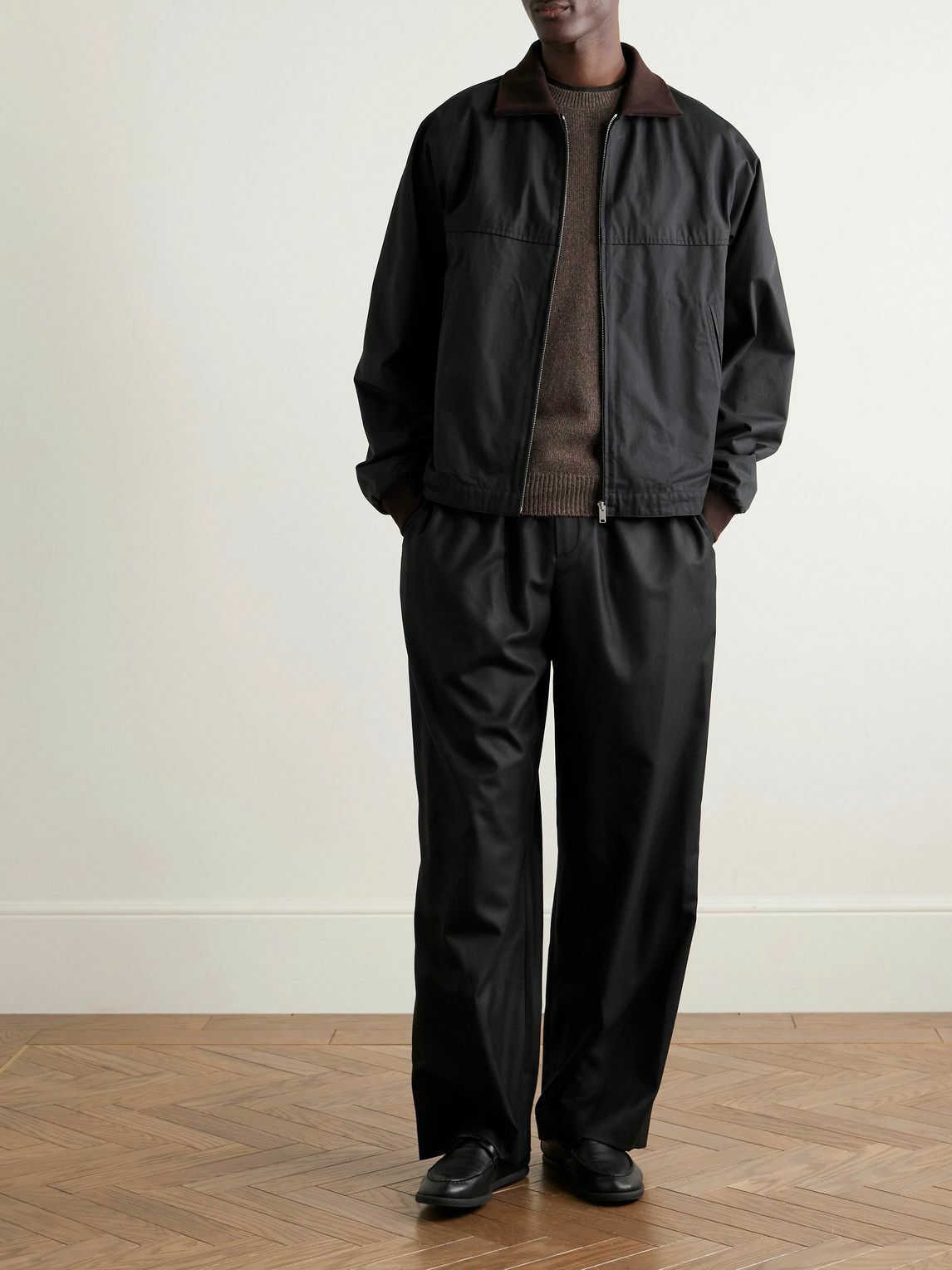 The Row - Mantis Cotton-Gabardine Blouson Jacket - Black