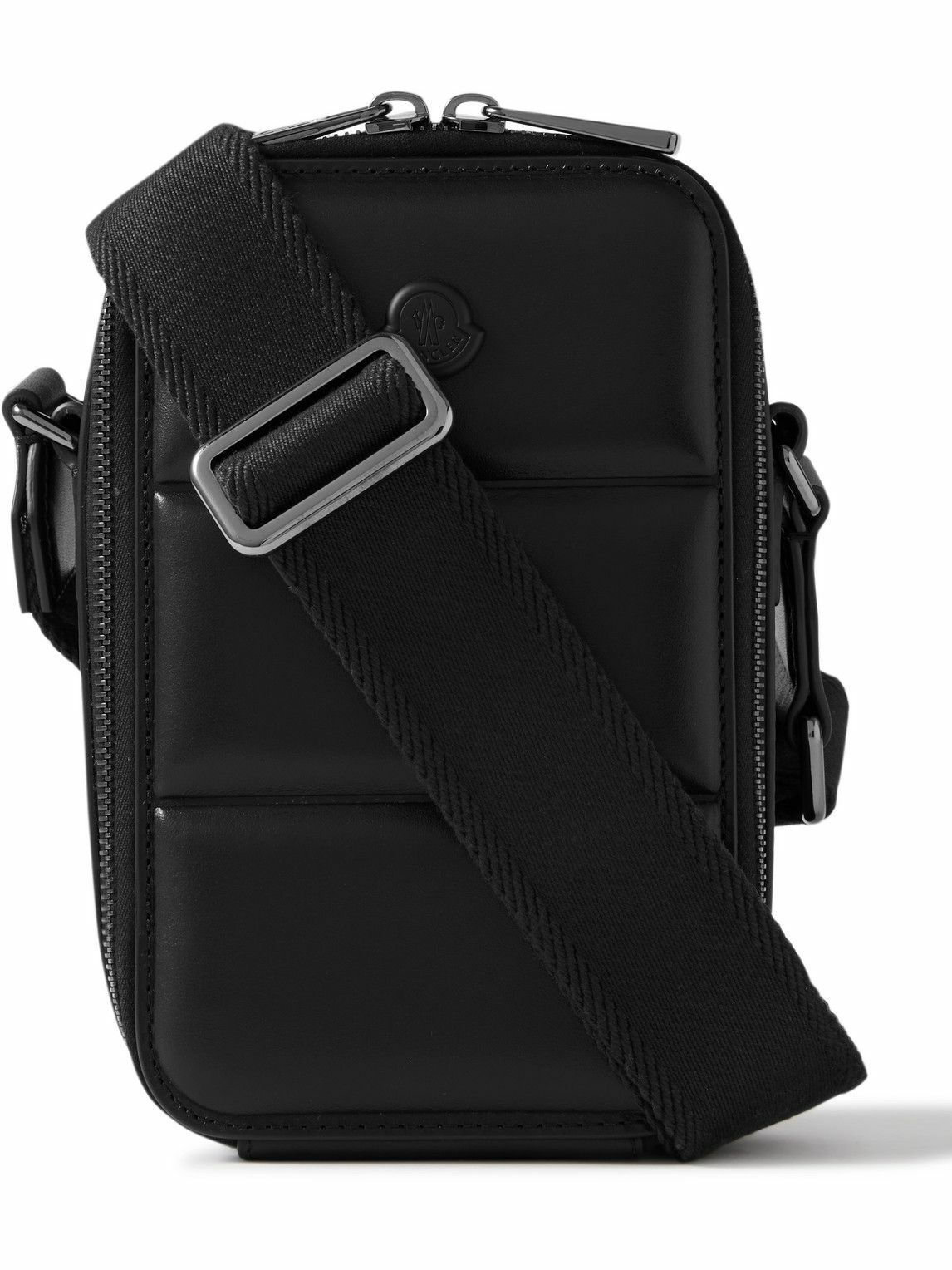 Moncler - Logo-Appliquéd Quilted Leather Messenger Bag Moncler