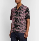 Blue Blue Japan - Camp-Collar Printed Woven Shirt - Black