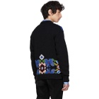 Prada Black Floral Crewneck Sweater