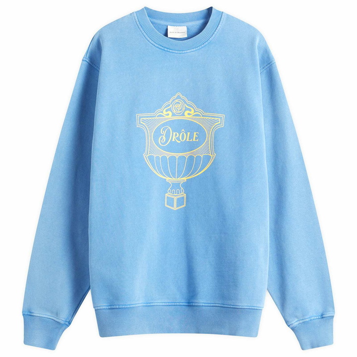 Photo: Drôle de Monsieur Men's Drole Cup Sweatshirt in Blue