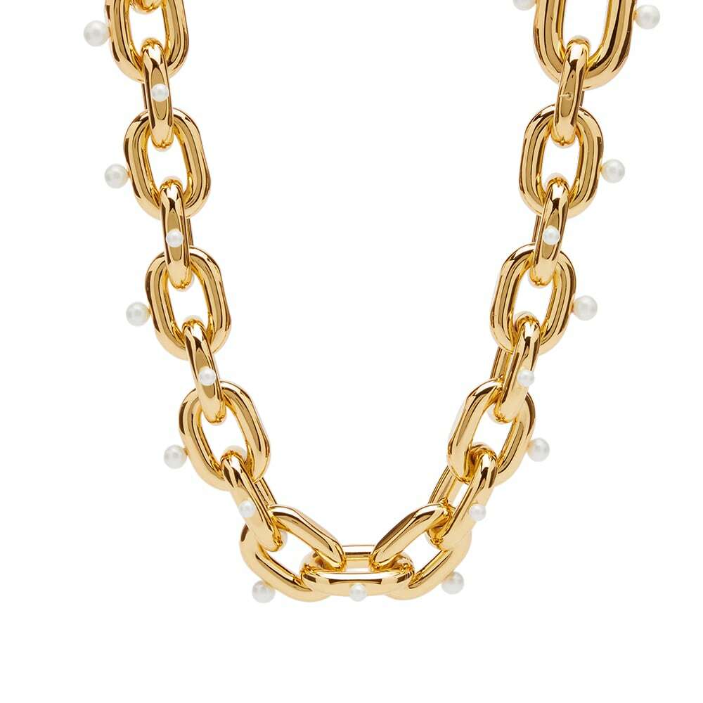 Paco Rabanne Women's XL Link Necklace in Gold &Pearl Paco Rabanne