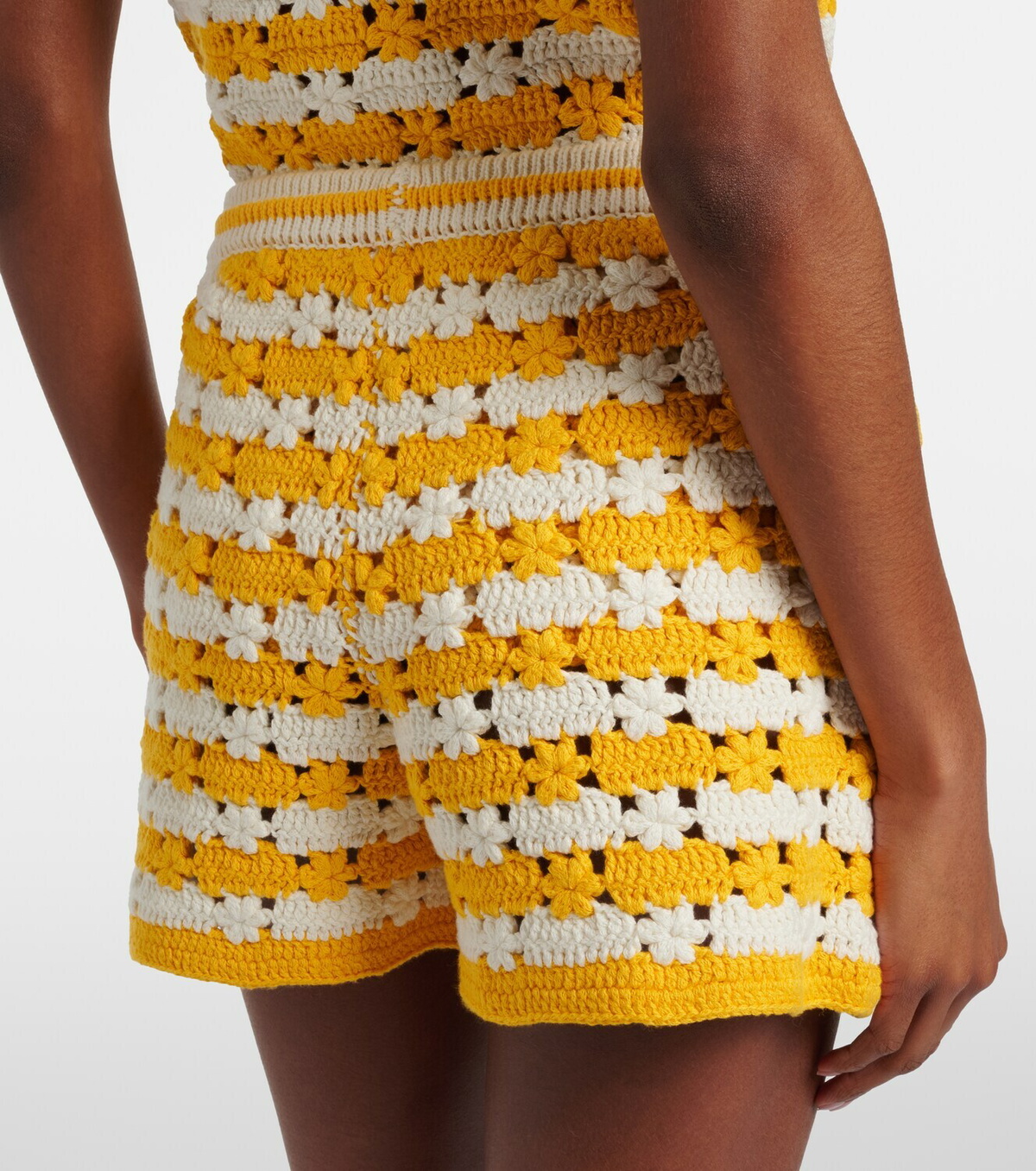 The Upside Goldie Malik cotton crochet shorts