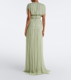 De La Vali Nymera pleated tulle corset gown